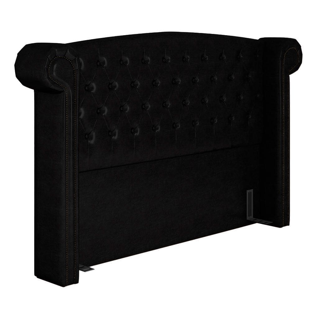 Cabeceira Cama Box Casal 140cm Provença P02 Sintético Preto - Mpozenato