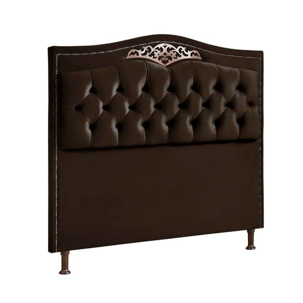 Cabeceira Holanda 1,60 Queen Veludo Shop Das Cabeceiras Marrom Chocolate
