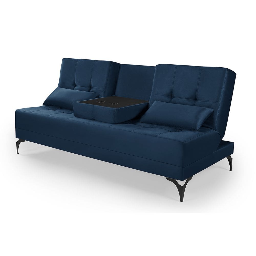 Sofá Cama Solteiro Colorado Reclinável 3 Posições Tecido Suede