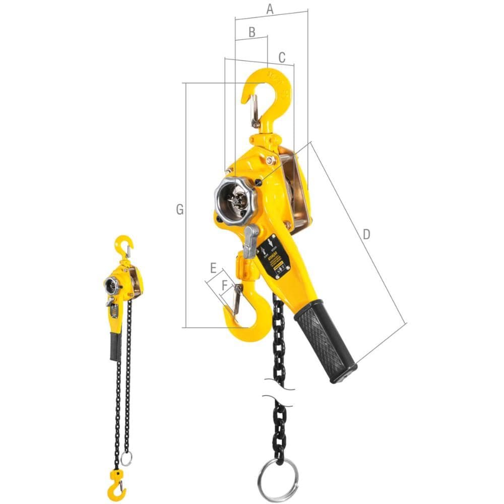 Talha com Alavanca Vonder Capacidade de 0,75 Toneladas e Catraca Reversível