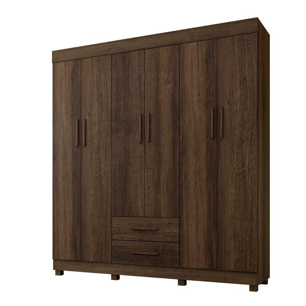 Roupeiro Copacabana New 6 Portas 2 Gavetas Benetil Imbuia