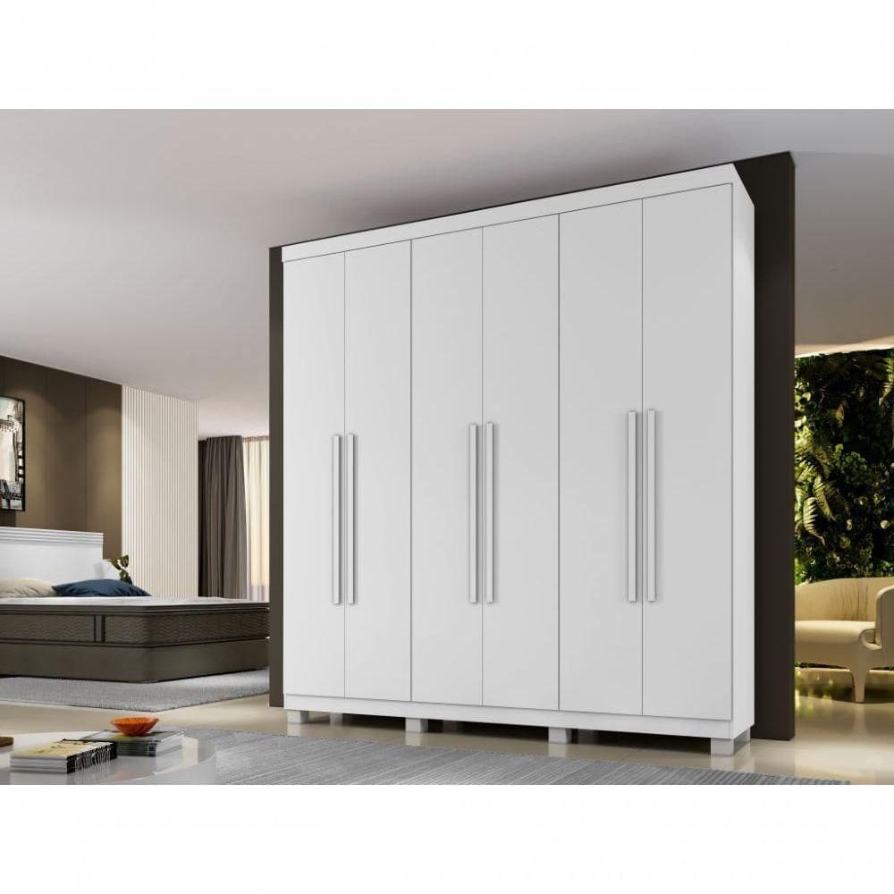 Roupeiro Milão 6 Portas 3 Gavetas Benetil Cor:branco