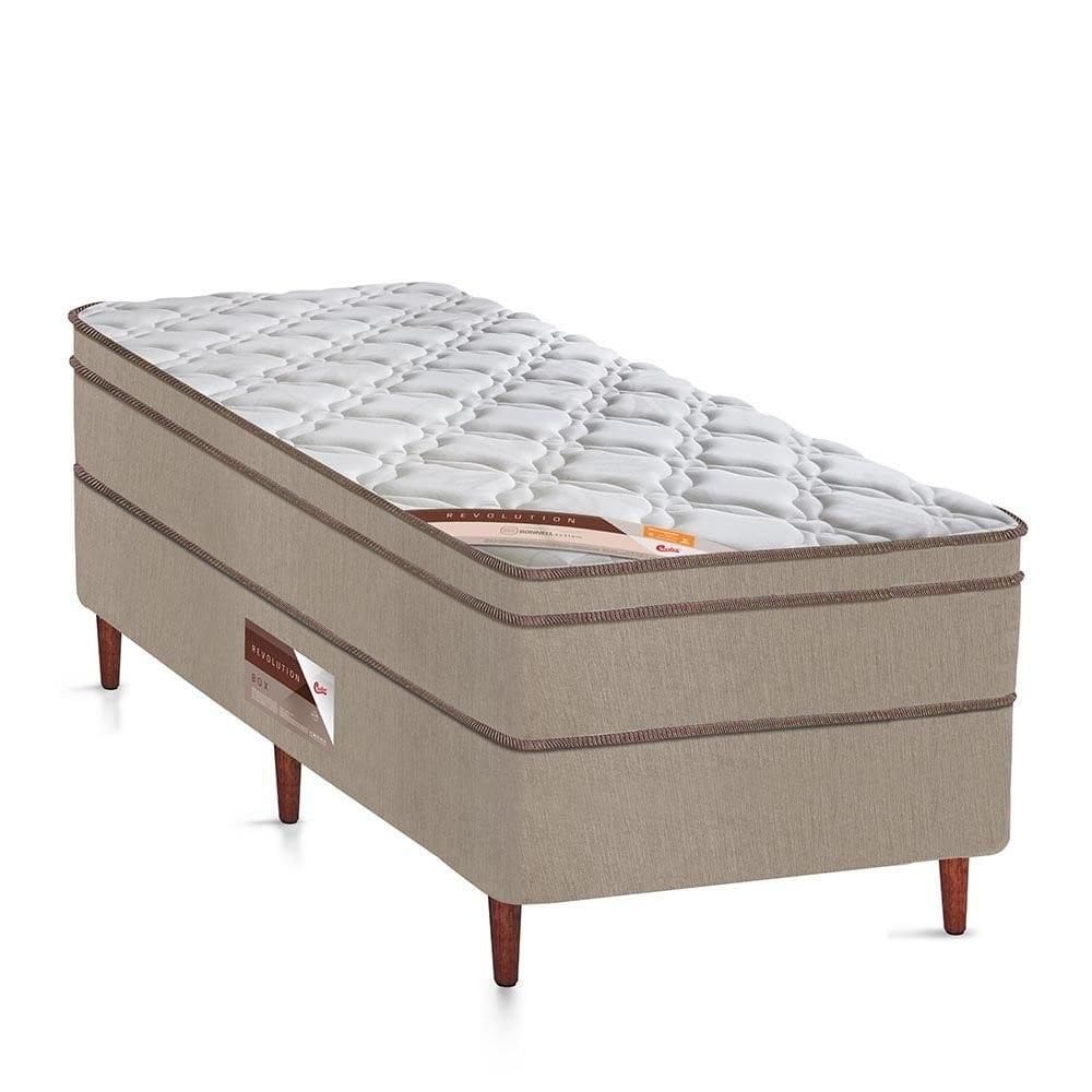 Cama Box + Colchão Castor Solteiro Innovation One Face Tecnopedic 96x203x54cm