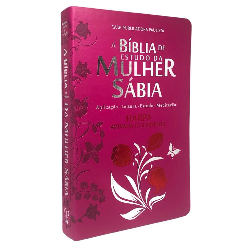 Bíblia De Estudo Mulher Sábia Letra Gr Pink Evangeica Tulipa