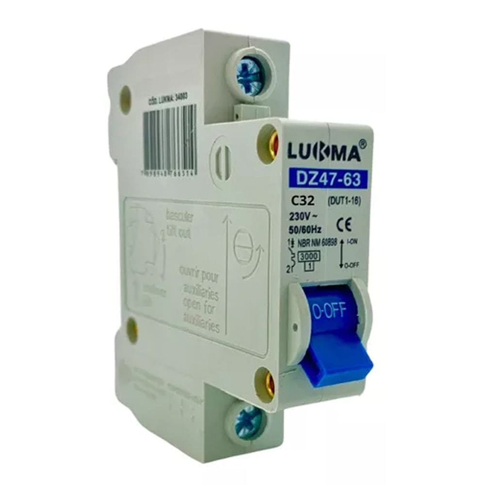 Disjuntor Unipolar Din 32A - Curva C - lukma