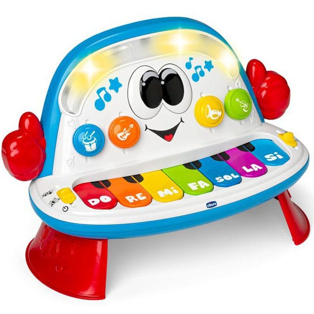 Piano Infantil Funky Orquestra Chicco Brinquedo Educação Instrumento Musical Interativo Teclado Atividades 1-4 anos
