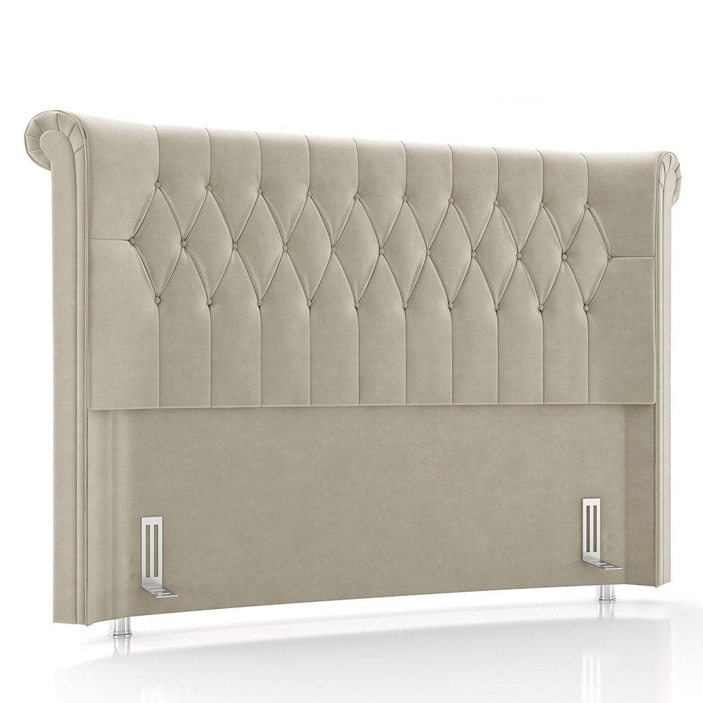 Cabeceira Cama Box Casal Queen 160cm Dust P02 Veludo Bege - Mpozenato