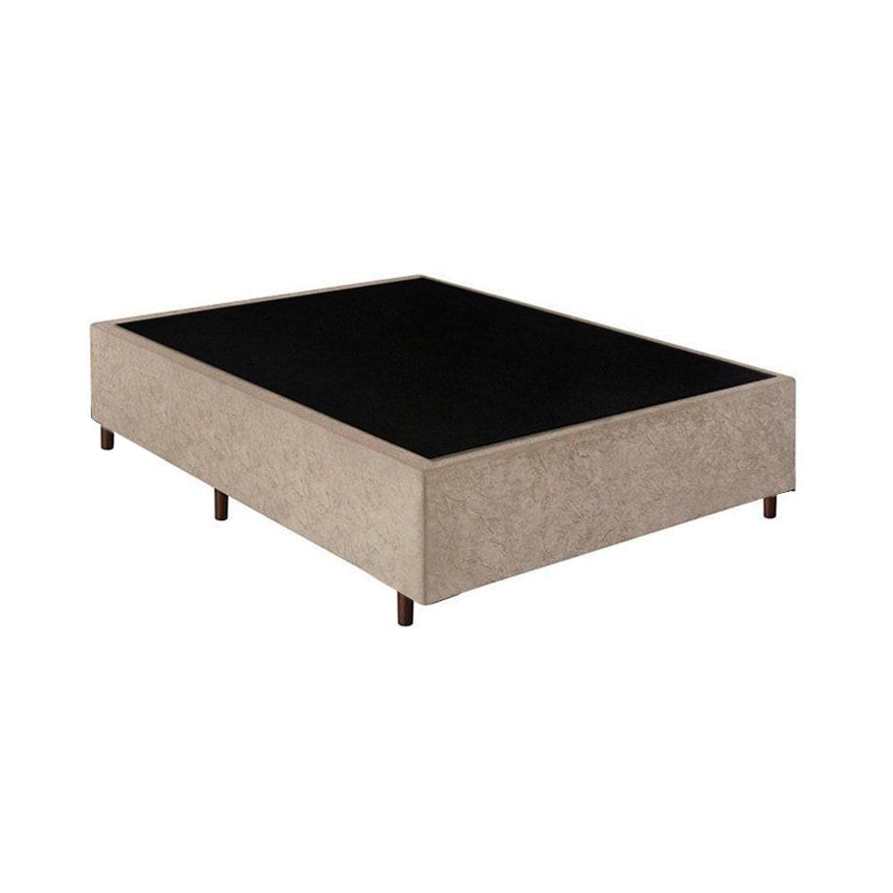 Cama Box viúva 128 Bege Suede - Santo Box