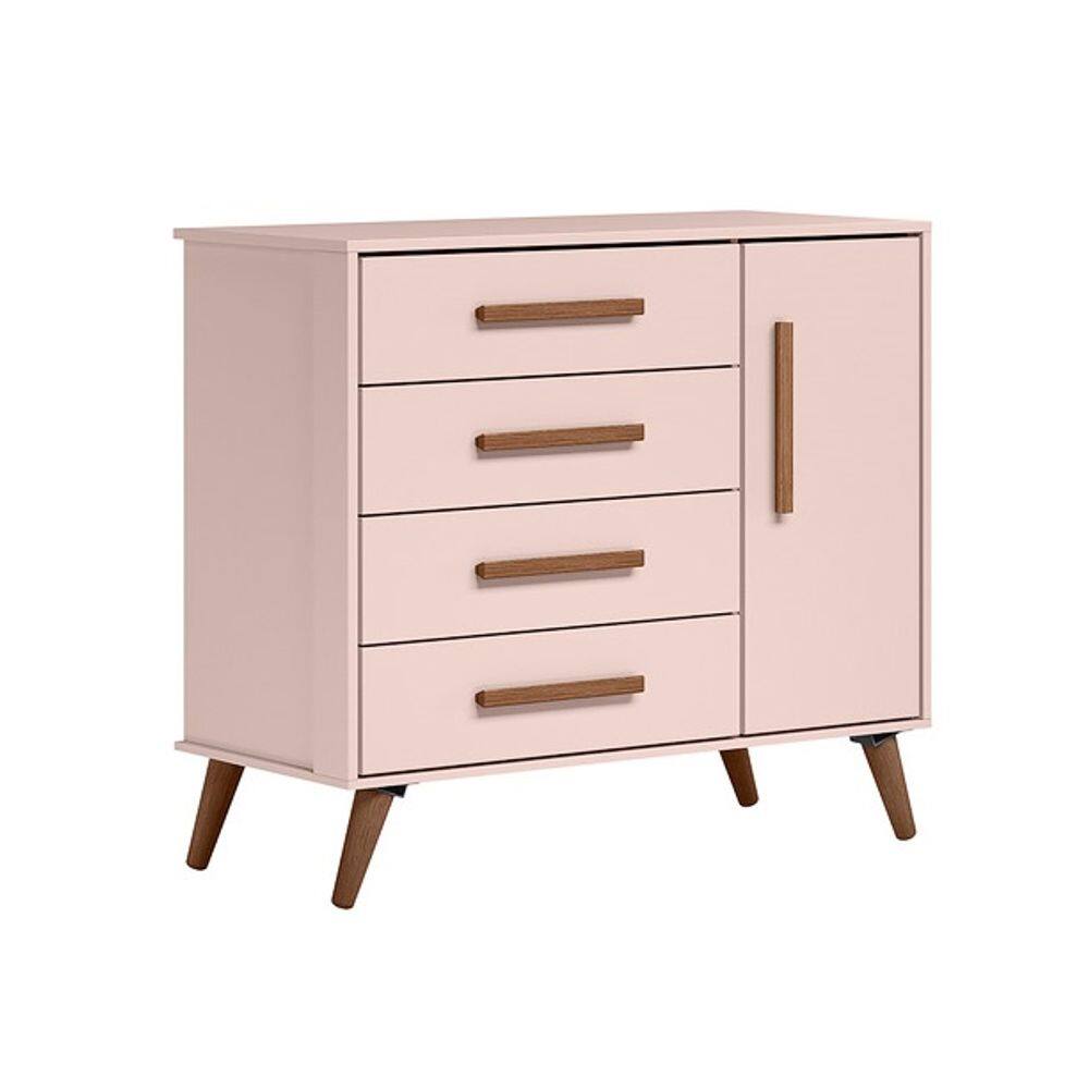 Cômoda Infantil Retrô 1 Porta e 4 Gavetas - Qmovi