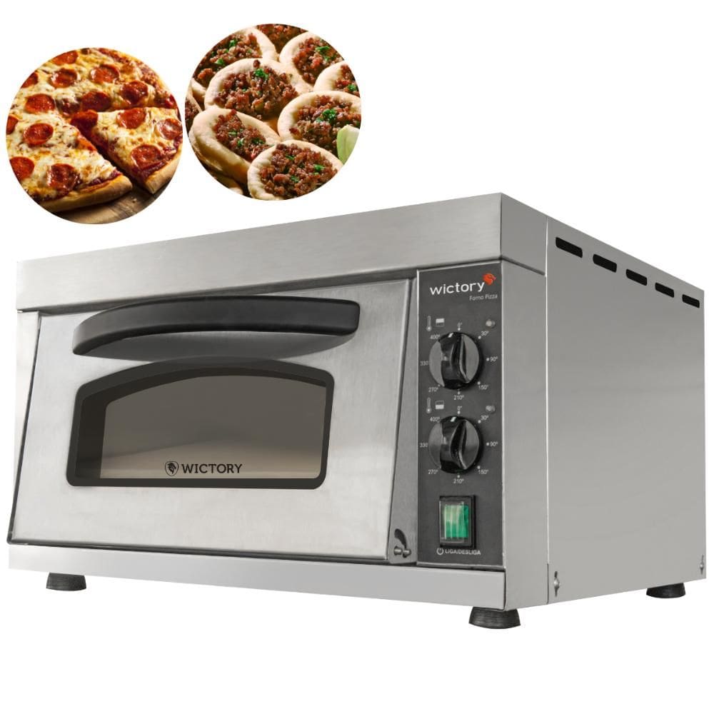 Forno Elétrico Refratário 21 Litros Para Pizza Inox Pedra Refratária WP-35 Wictory