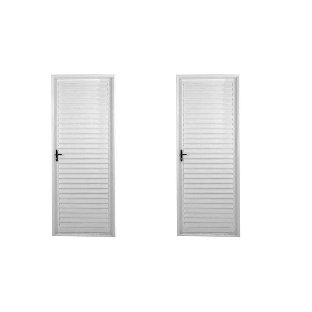 Kit com 2 Portas de Aço Laminada 215x75cm Minas Sul Mgm Branco