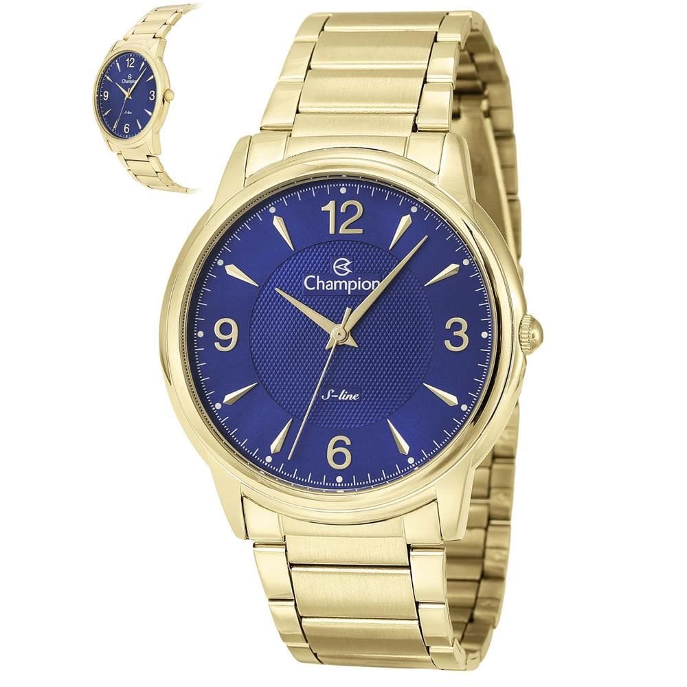 Relógio Champion Masculino Ref: Cn21078a Slim Dourado