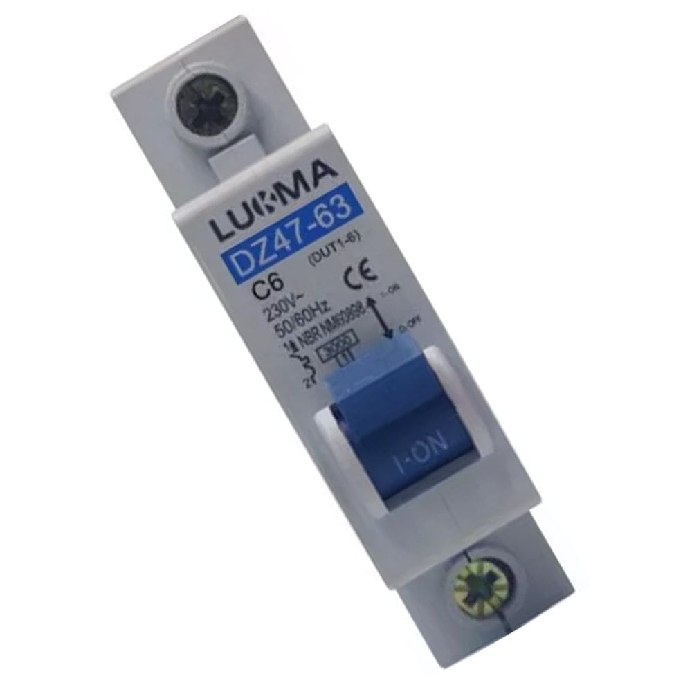 Disjuntor Unipolar Din 6A - Curva C - lukma