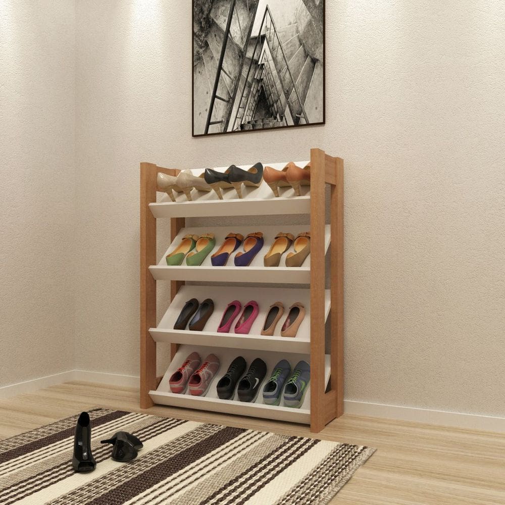 Sapateira Organizadora com 4 Prateleiras 69x90cm Branco Tecno Mobili