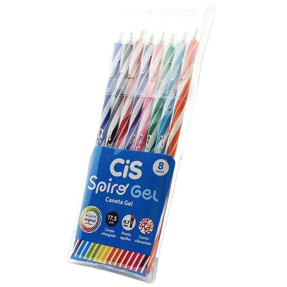 Caneta Spiro CiS GEL Colorida - 8 Cores