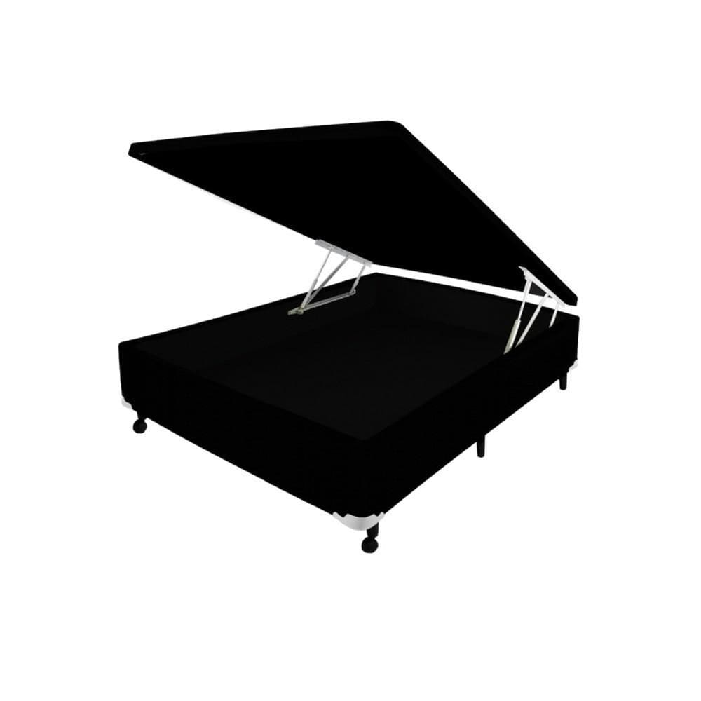 Cama Box Baú Castor Casal Corano Preto 138x188x35cm