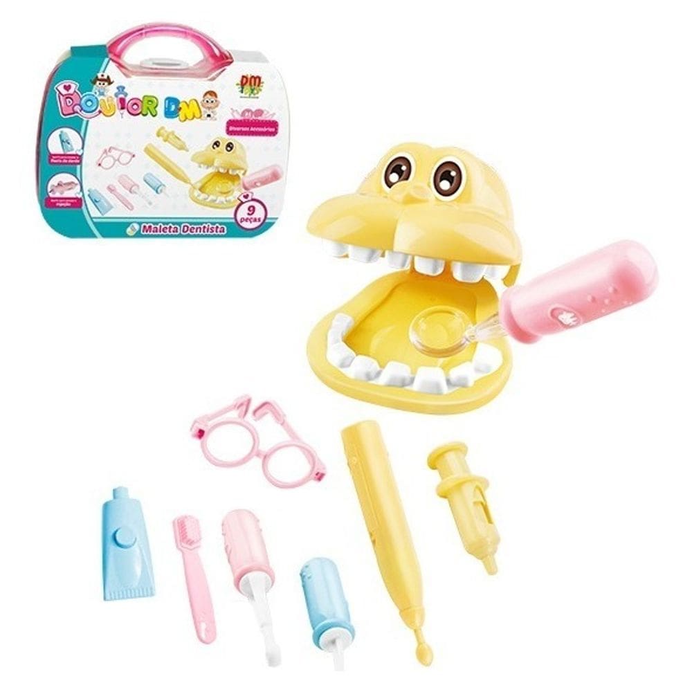 Kit Maleta Infantil Doutor Dentista Com Acessórios 9 Peças