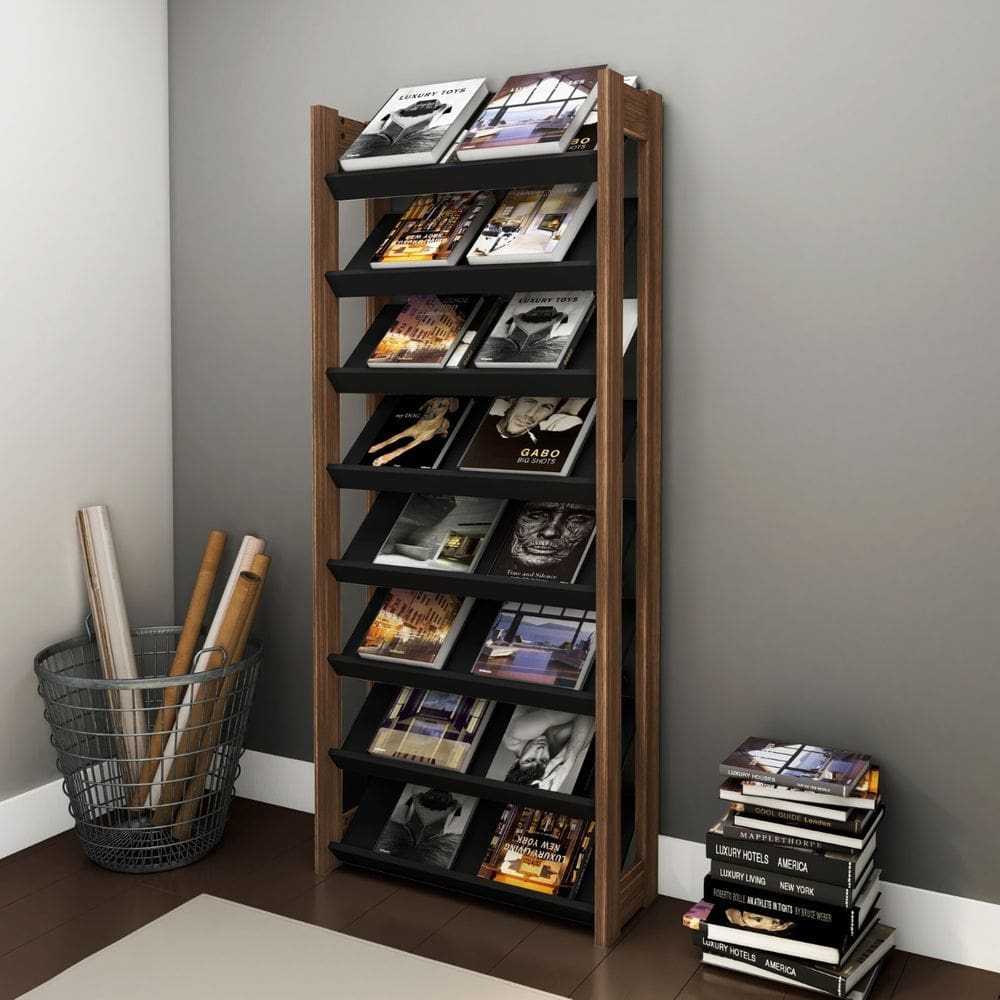 Estante para Livros 69x165cm Preto Tecno Mobili