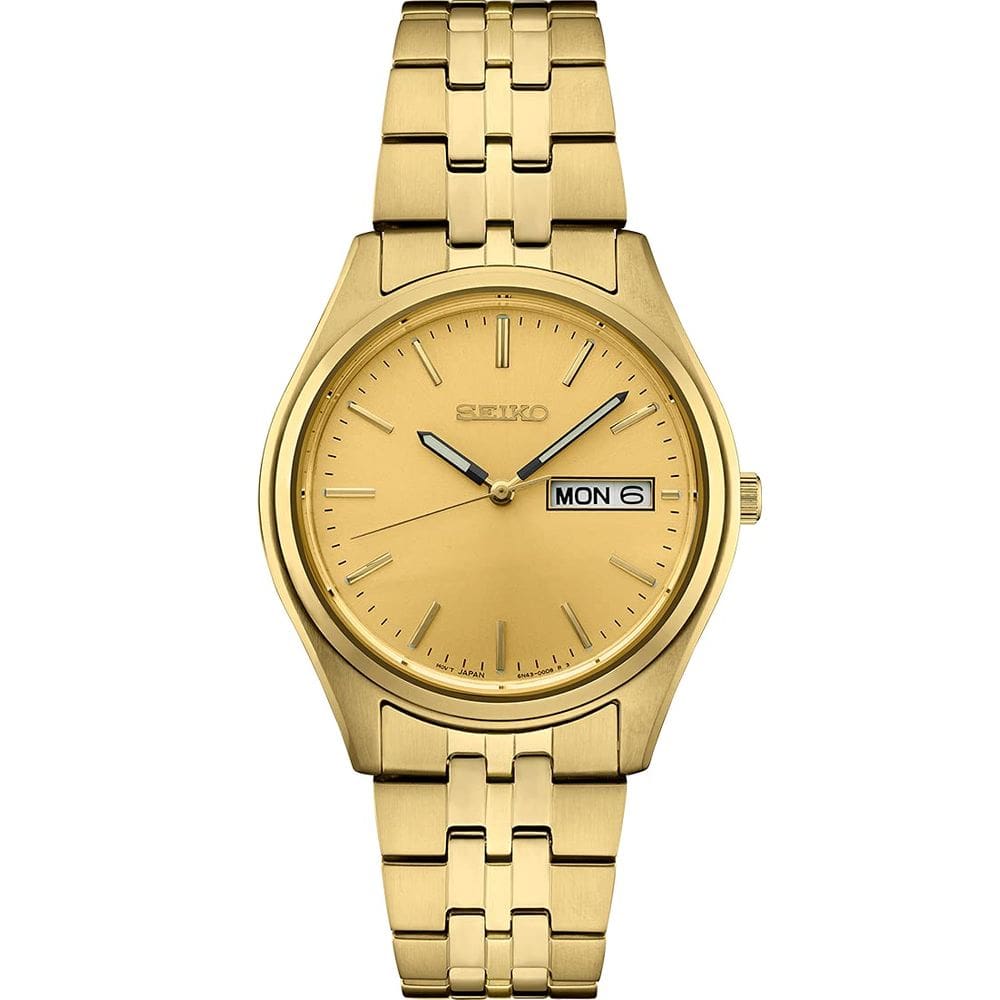 Relógio masculino SEIKO Essential SGP Champagne Gold 100m em resolução aquática