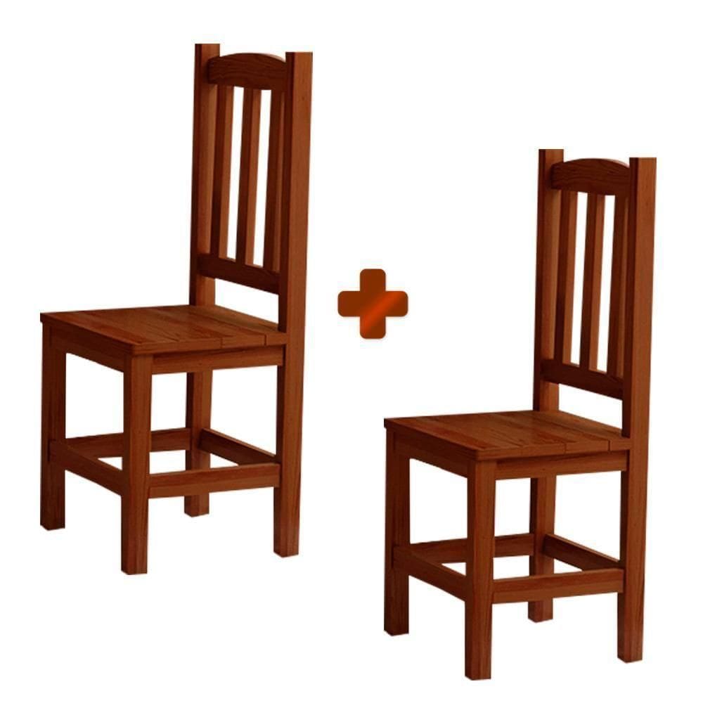 Kit 2 Cadeiras Madeira Maciça Castanho Diana Shop Jm