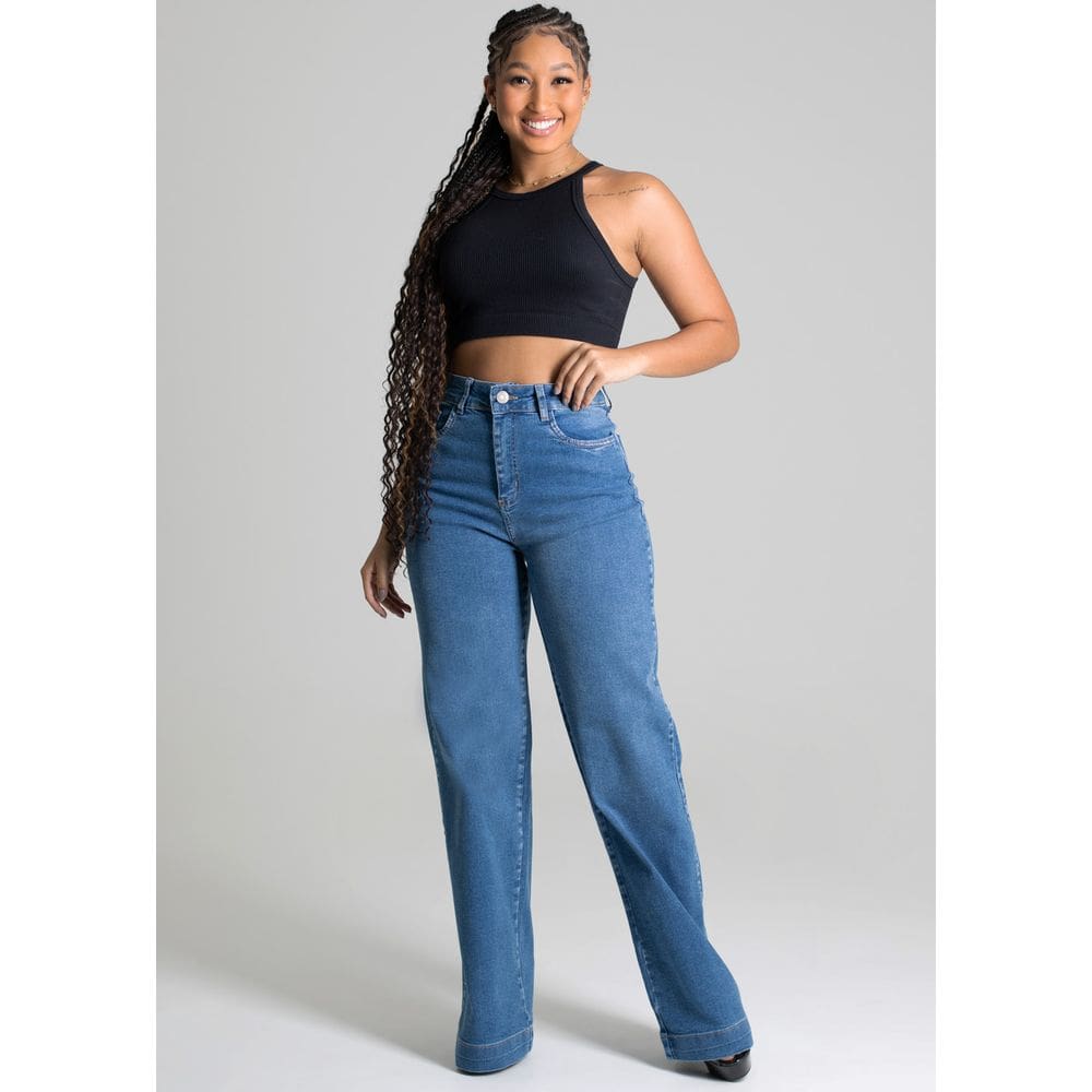 Calça Feminina Wide Leg Sawary Jeans