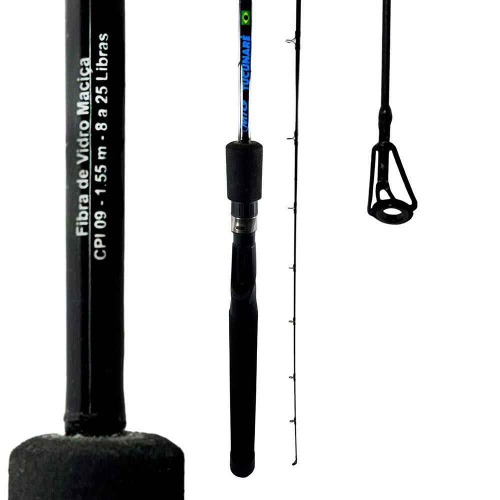 Vara Pesca MIG Tucunaré 08-25lb Inteiriça CPI09 1,55m Fibra de Vidro Carretilha