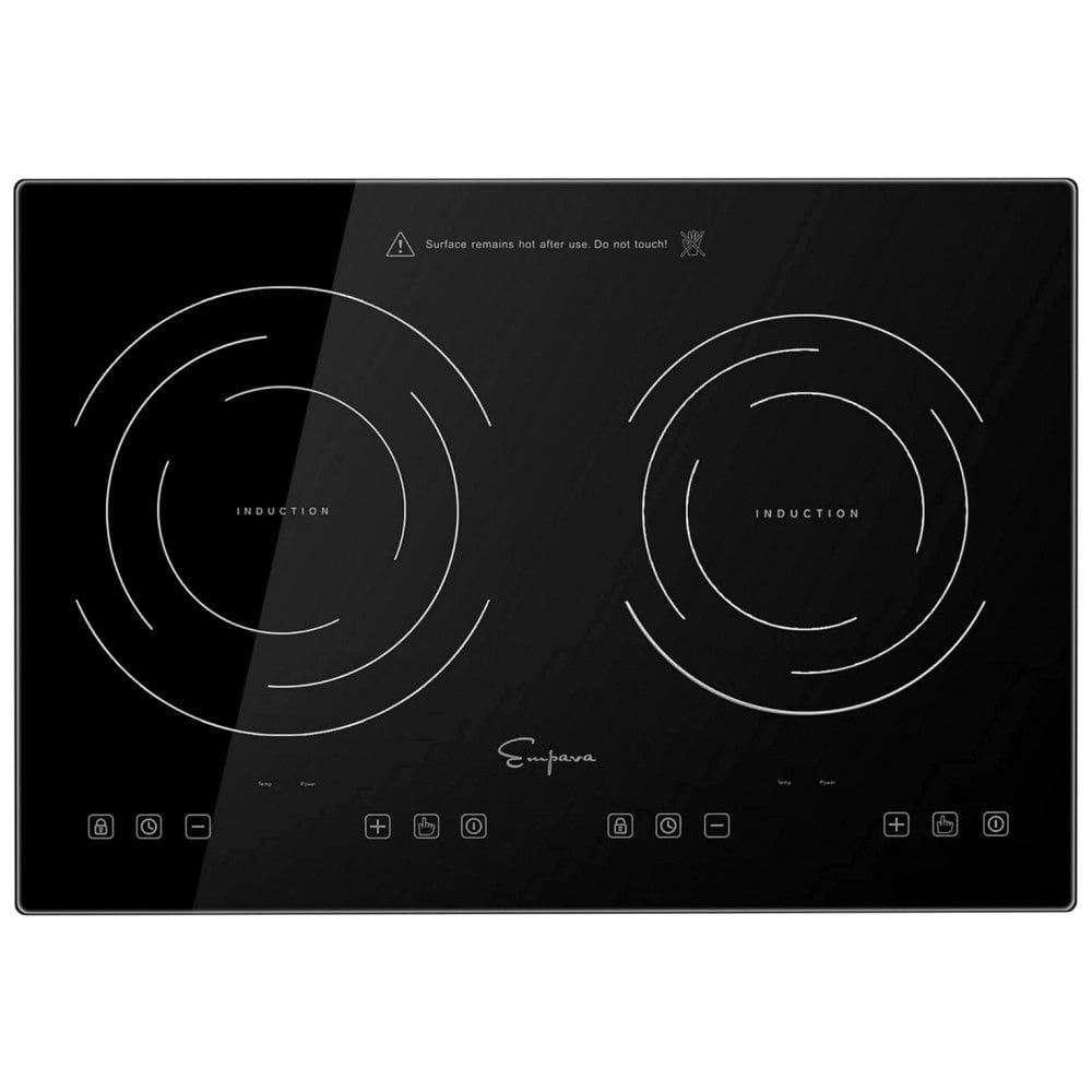 Cooktop Elétrico de Indução para Embutir 12" 30CM com 2 Queimadores, 110V 1800W, Empava IDC12B2, Preto