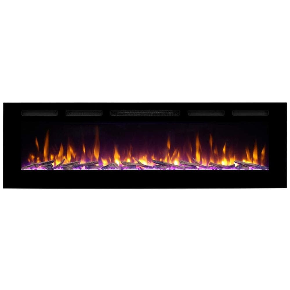 Lareira Elétrica de Embutir A51x173L cm com Temporizador, Controle Remoto e 4 Cores de Chama Realistas, 110V 1500W, RICHFLAME RF175B, Preta