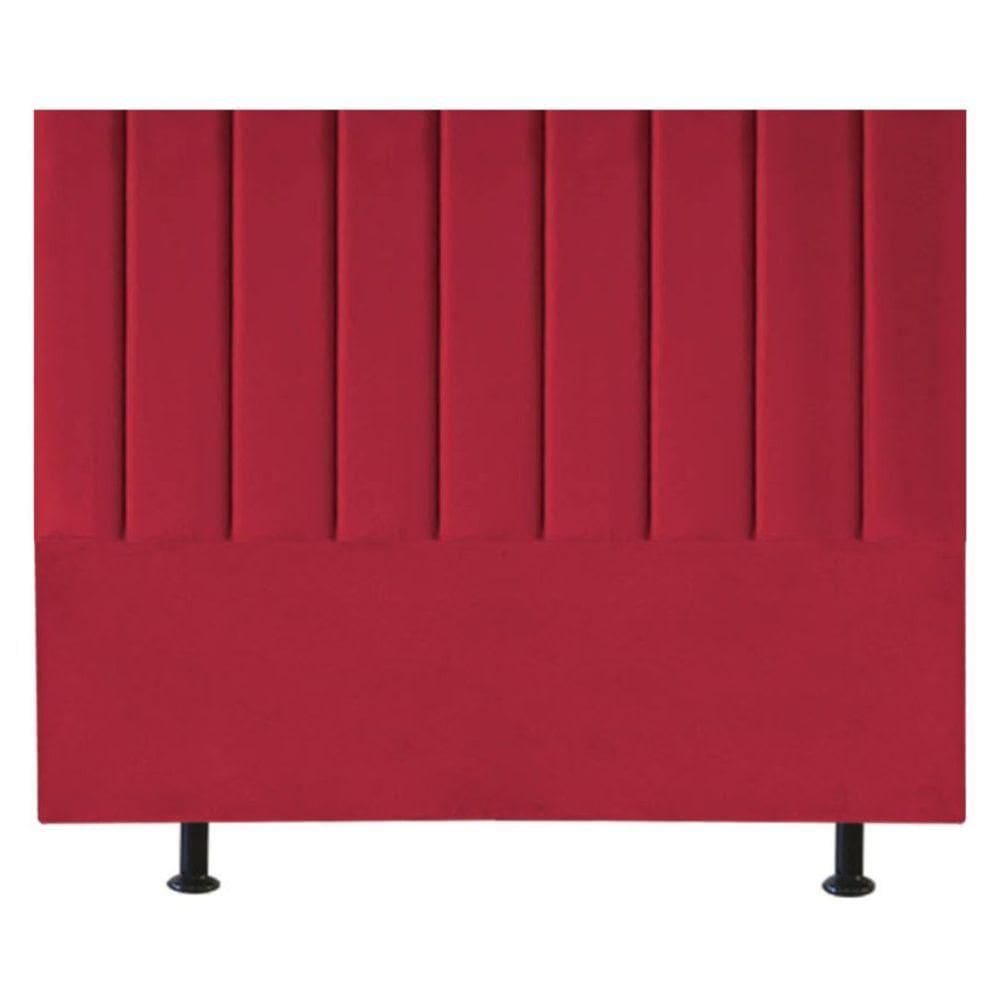 Cabeceira Estofada Cama Casal Queen Size 160 Cm Taís Suede vermelho