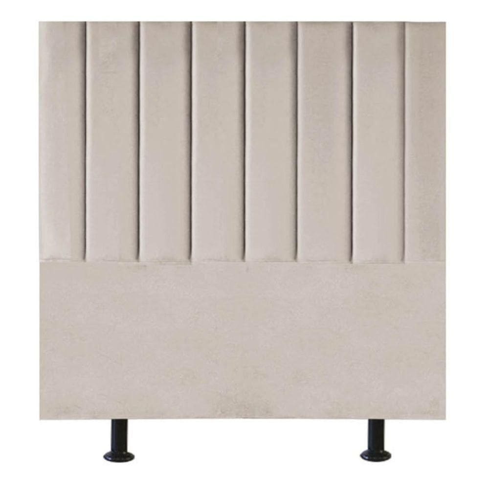 Cabeceira Estofada Cama Box Solteiro 90 Cm Taís Linho bege