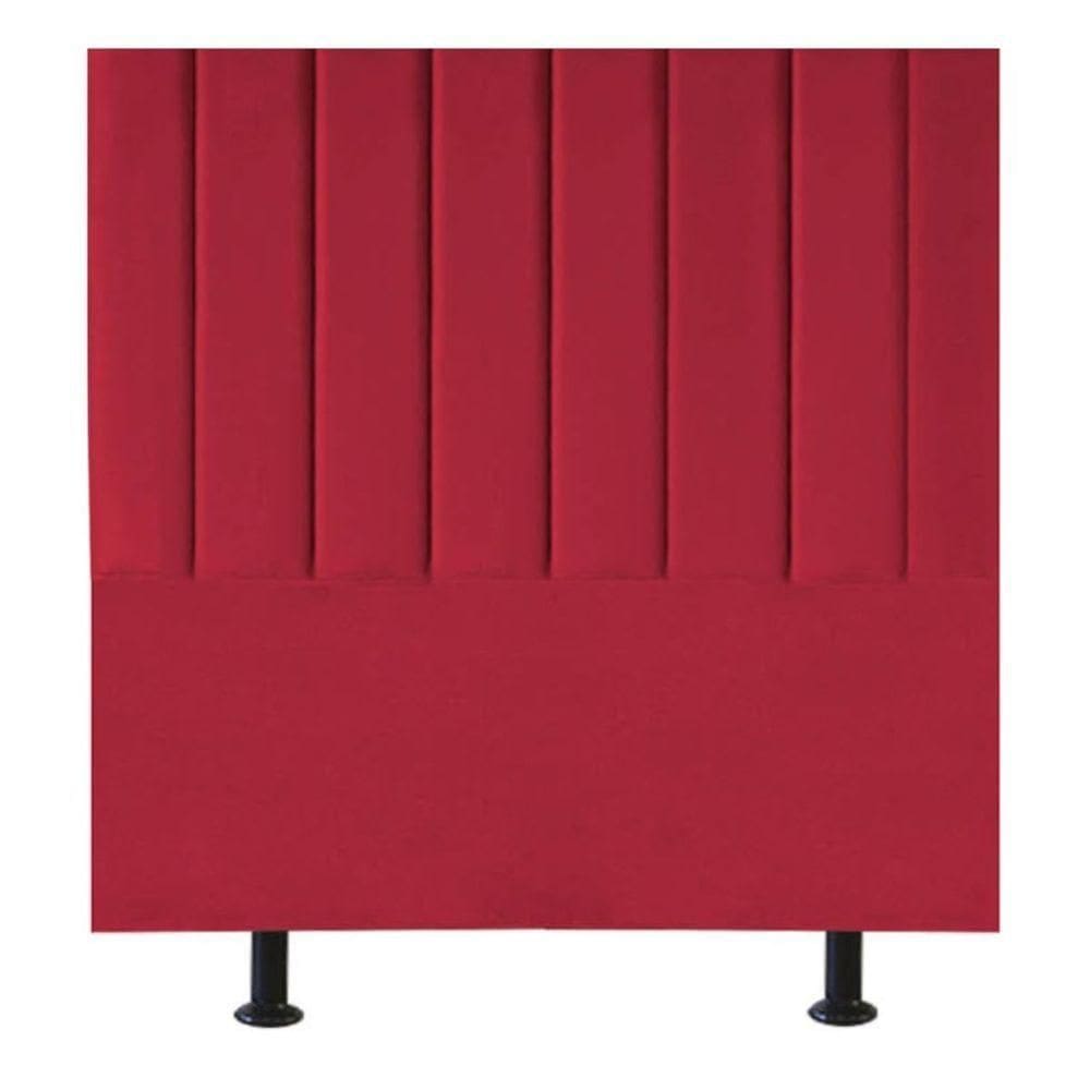 Cabeceira Estofada Cama Box Casal 140 Cm Marina Suede vermelho