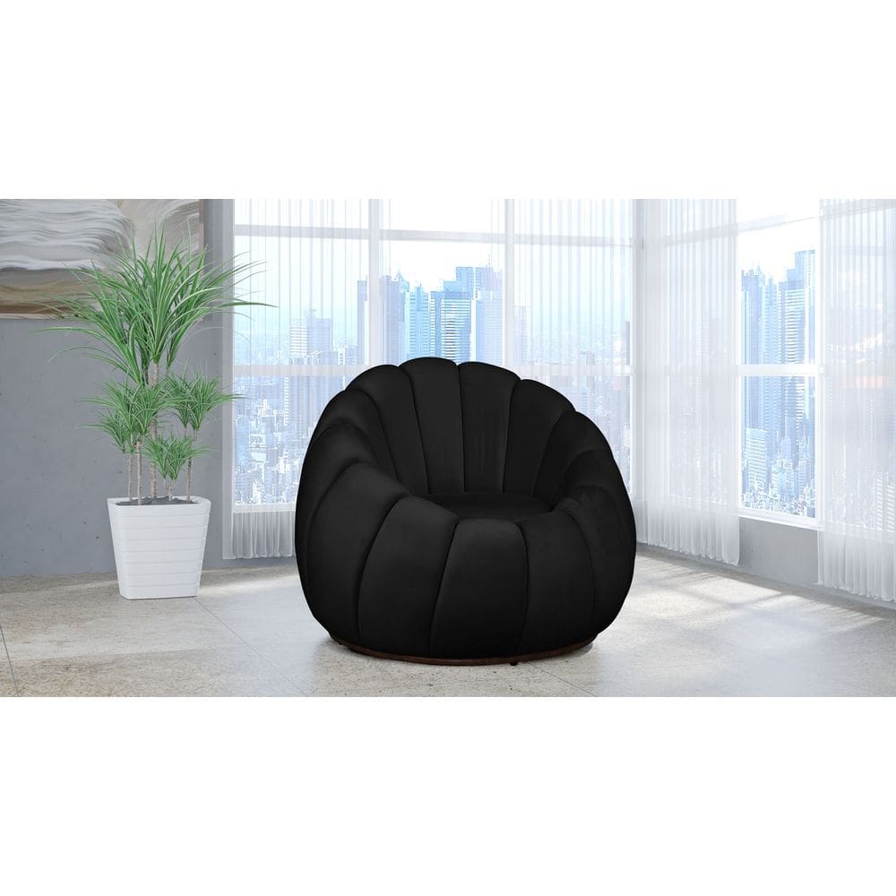 Poltrona Decorativa Concha Veludo Preto - Londrilar