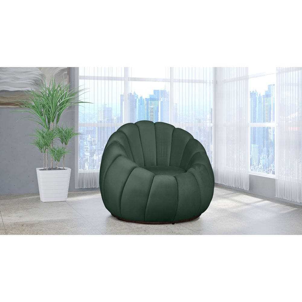 Poltrona Decorativa Concha Veludo Verde - Londrilar
