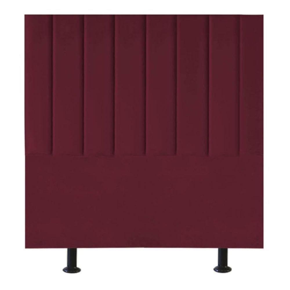 Cabeceira Estofada Cama Box Casal 140 Cm Marina Suede bordô