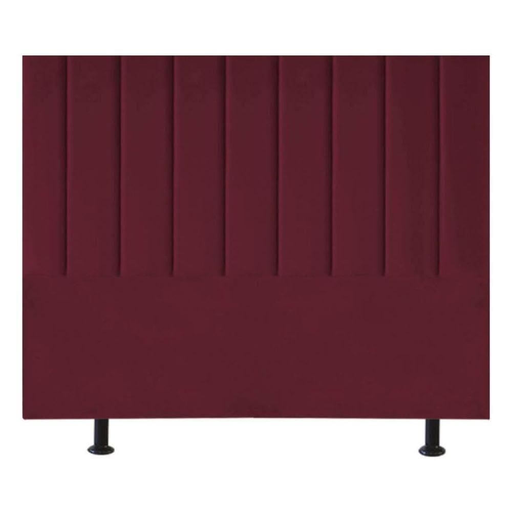 Cabeceira Estofada Cama Casal Queen Size 160 Cm Paolla Suede bordô