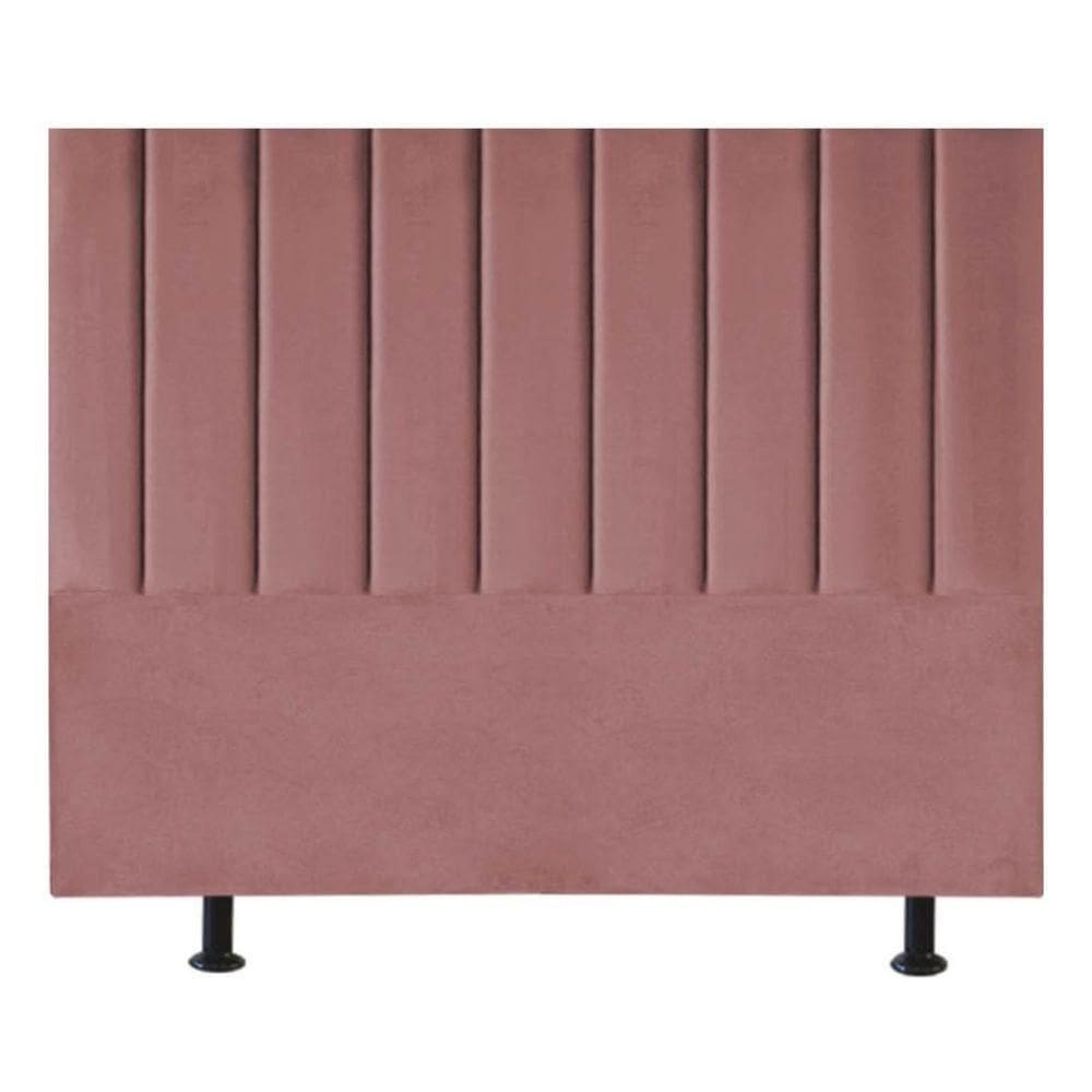 Cabeceira Estofada Cama Box King 195 Cm Taís Suede rosê