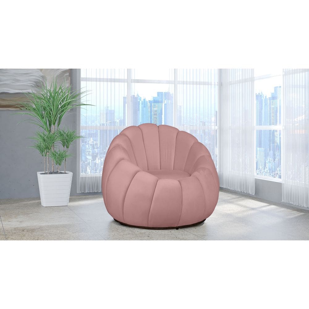 Poltrona Decorativa Concha Veludo Rosa - Londrilar