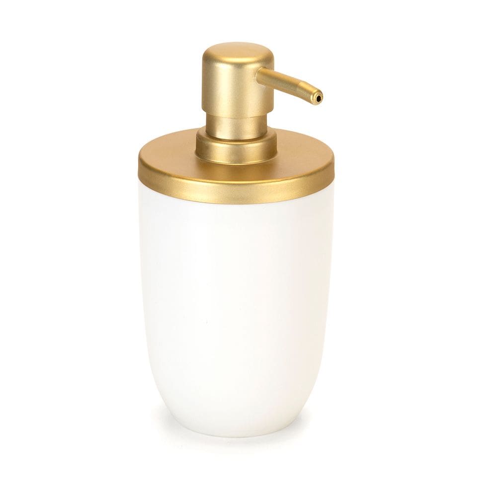 Porta Sabonete Líquido 500ml Branco com Tampa Dourada Fosca - 1973 Arhi
