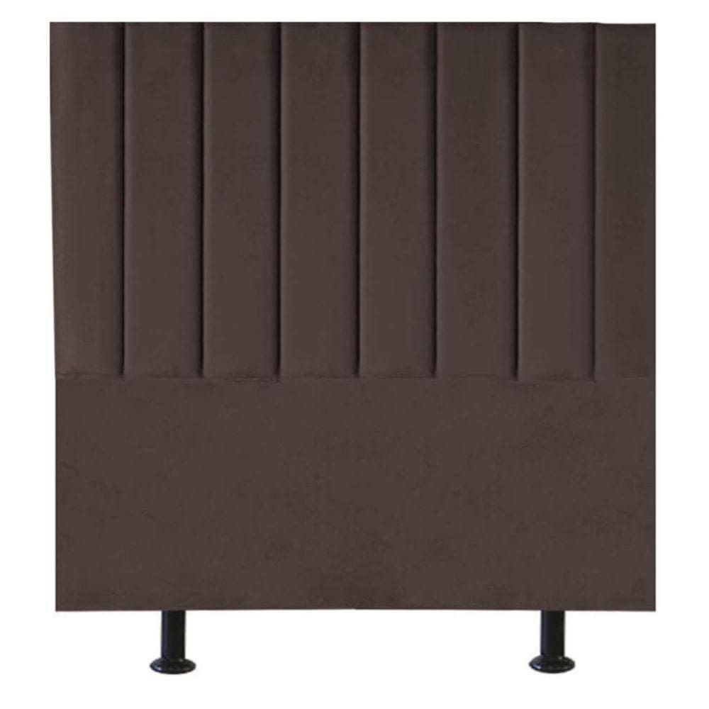 Cabeceira Estofada Cama Box Solteiro 100 Cm Marina Veludo marrom