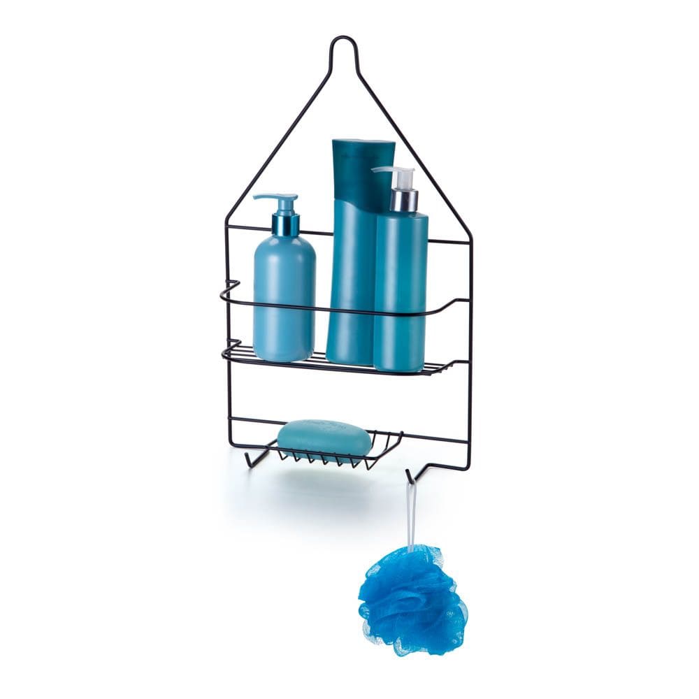 Porta Shampoo e Sabonete de Pendurar Registro Preto Fosco - 2558 Arthi