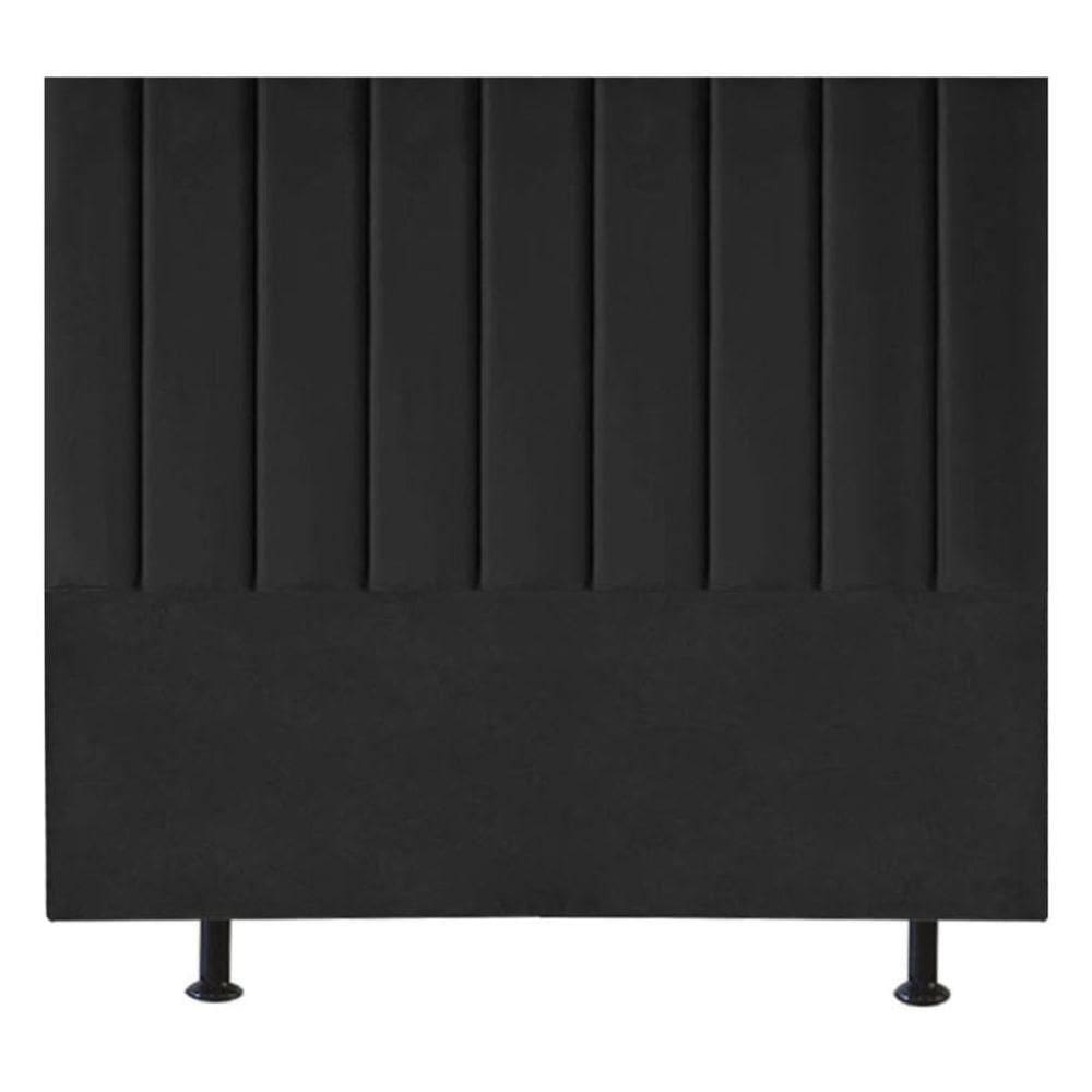 Cabeceira Estofada De Cama Casal King 195 Cm Maisa Corino preto