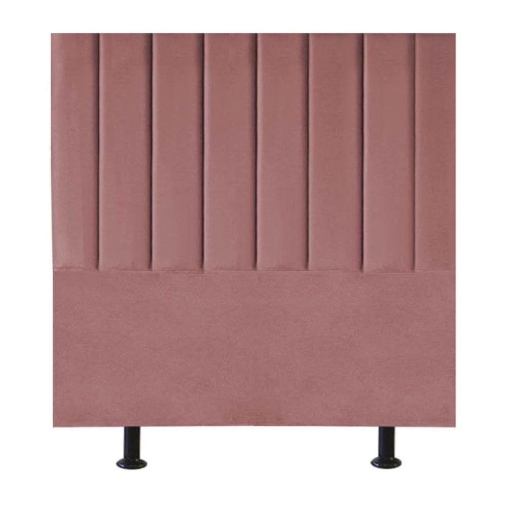 Cabeceira Estofada Cama Box Solteiro 100 Cm Taís Veludo rosê