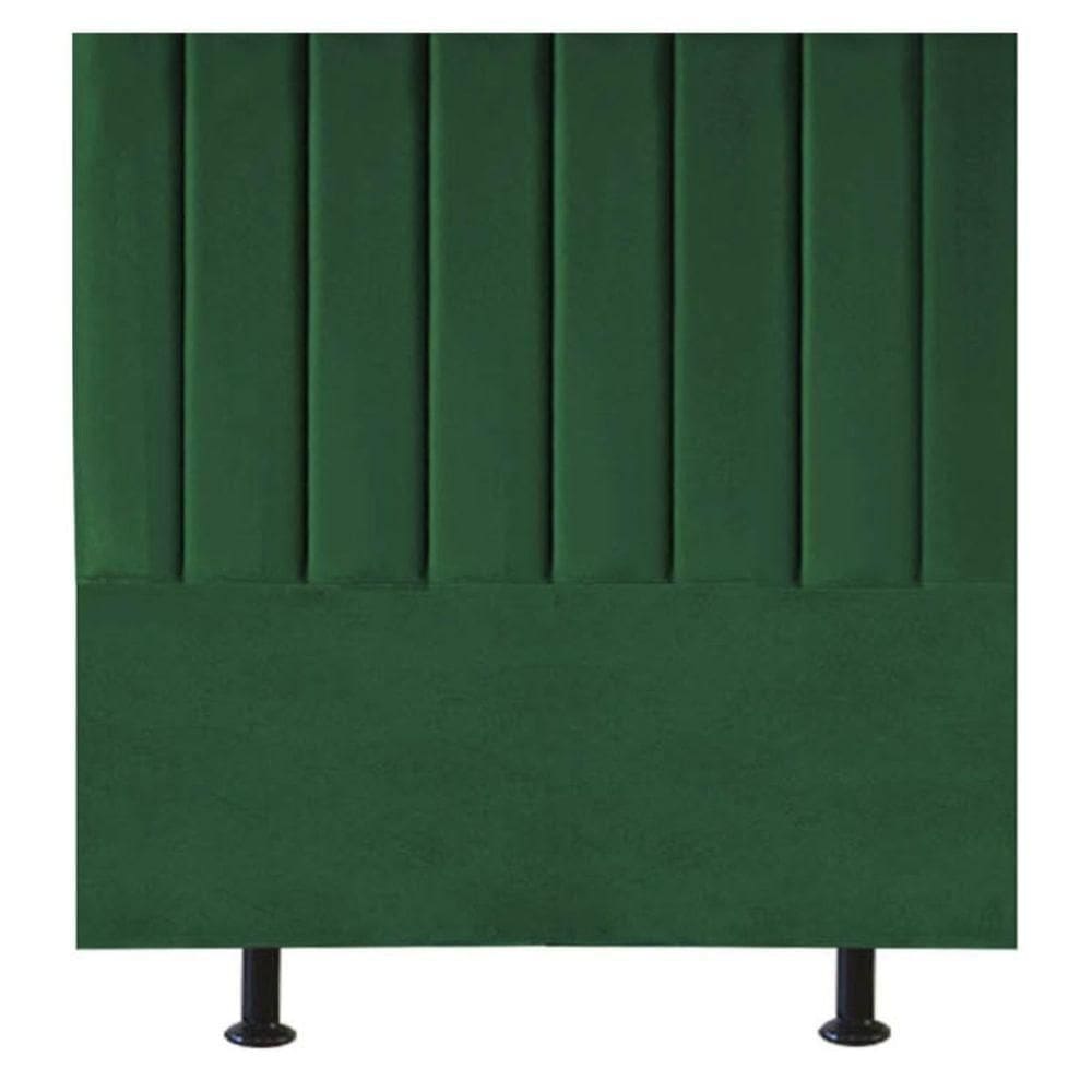 Cabeceira Estofada Cama Box Solteiro 90 Cm Taís Suede verde