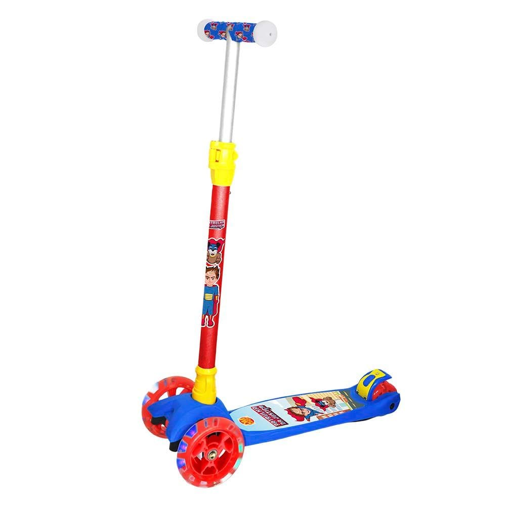Patinete Infantil 3 Rodas Com Acessórios Patrulha Da Justiça Com Luz