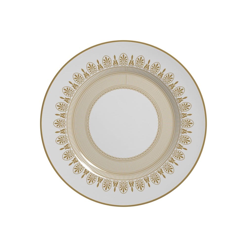 Conjunto com 6 Pratos de Sobremesa Plissan Rendado Dourado 21cm