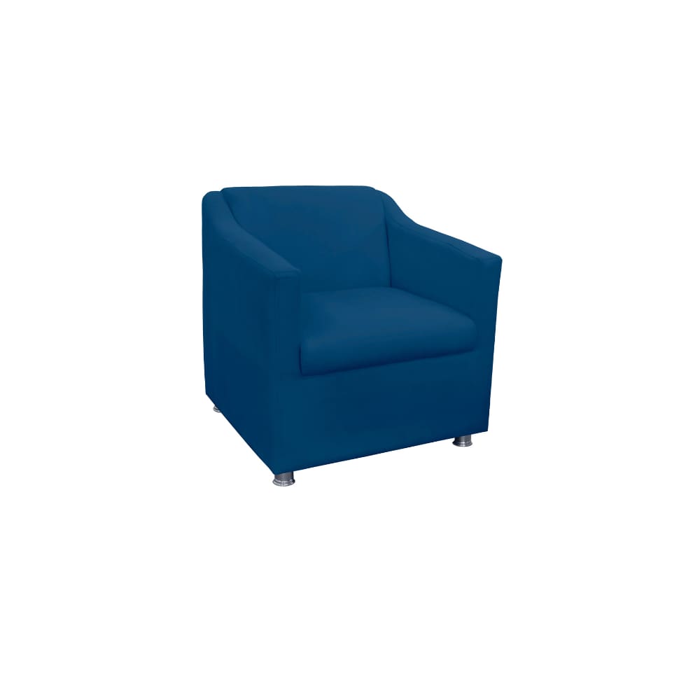 Poltrona Decorativa Tilla Suede Azul Marinho - Montanaris Decor