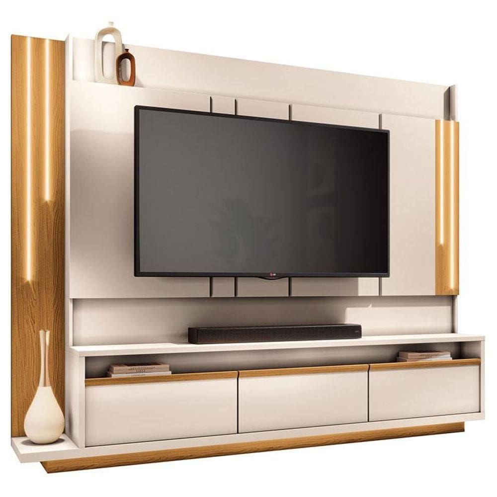 Estante Home Theater Montane Off White Cinamomo - Hb Móveis