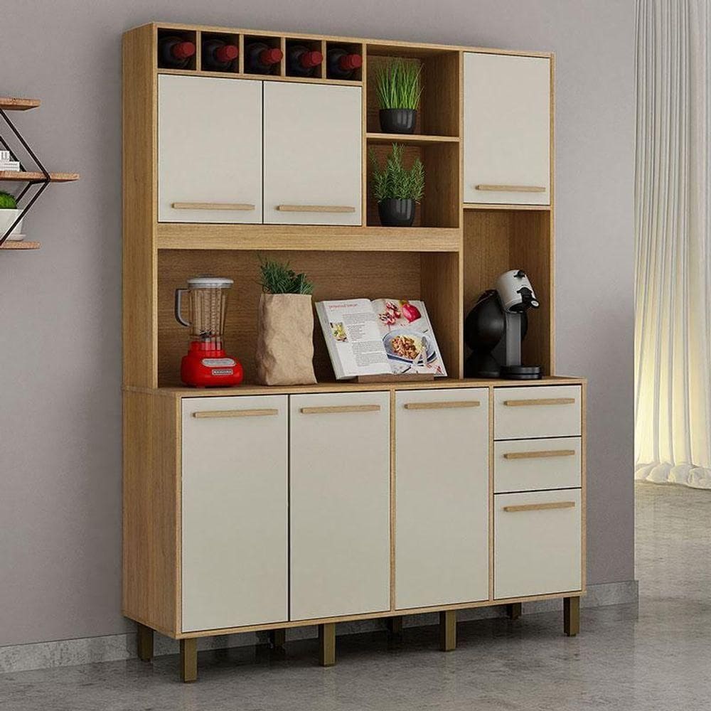 Armário De Cozinha Ambiente Granada Cinamomo Off White - Valdemóveis