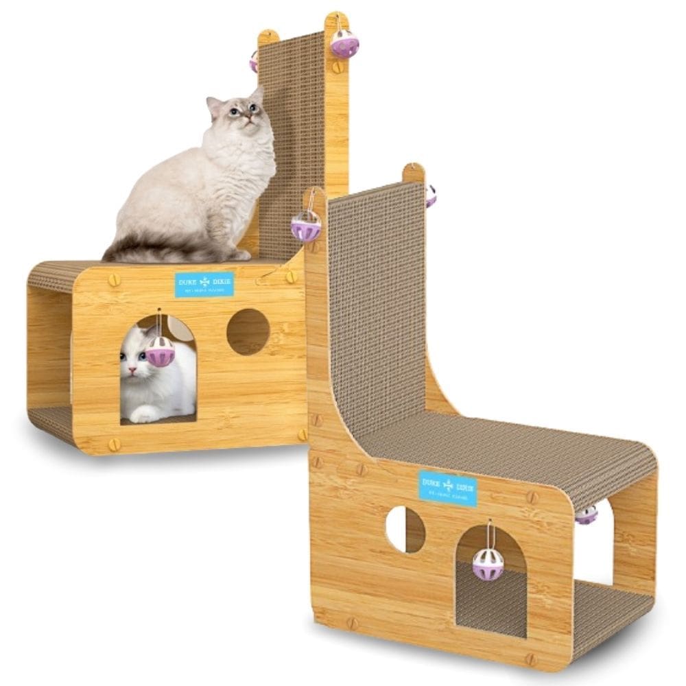 Casinha P/ Gato Com Arranhador E Brinquedos Toca Resistente