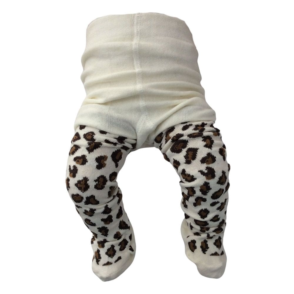 Meia Calça lã bebe fem Everly Bege Onça